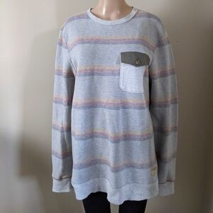 Vans striped knit crewneck sweater, men's medium